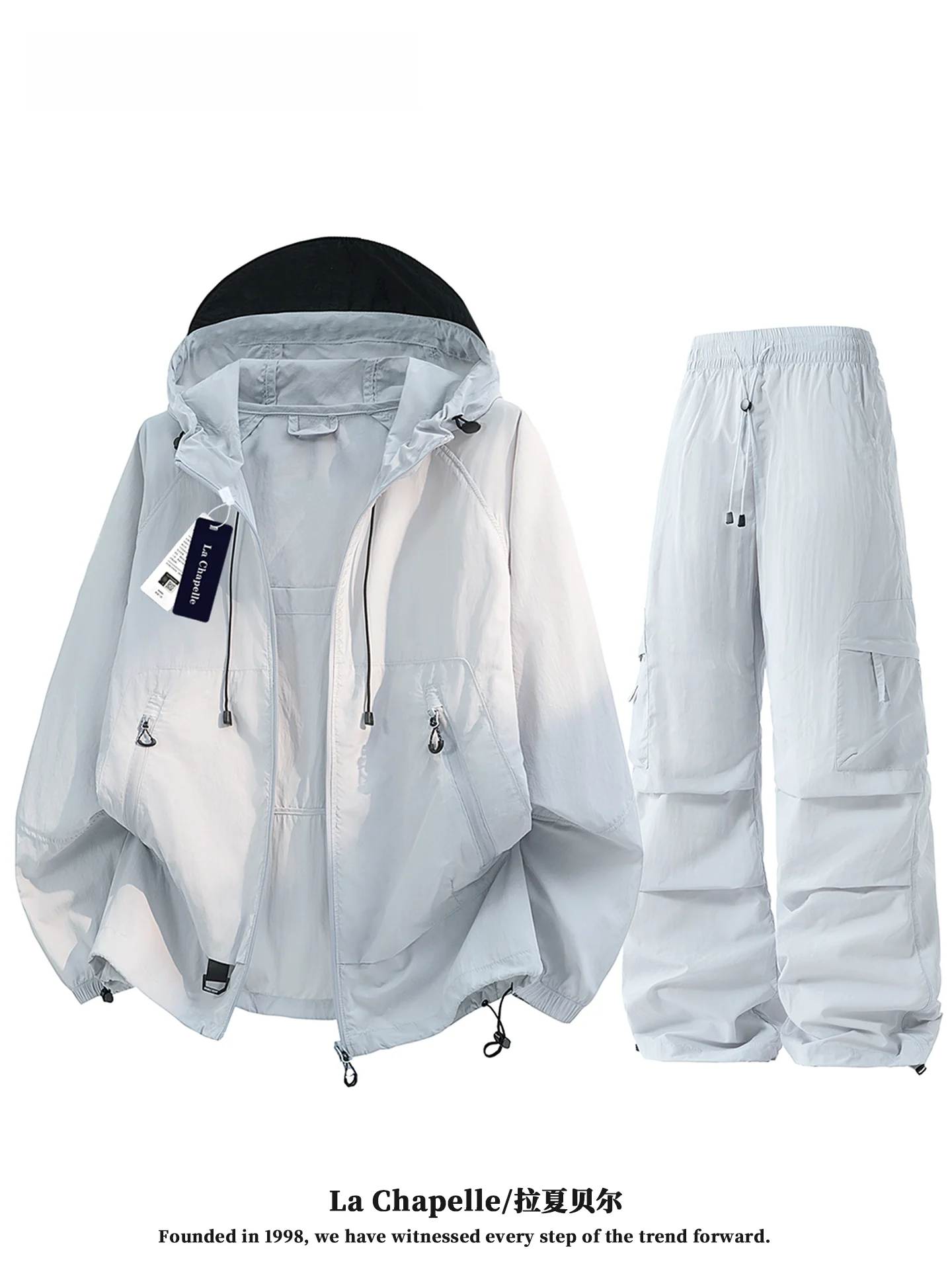 la-chapelle-summer-2026-ice-silk-thin-hat-sun-protection-clothing-long-pants-set-unisex-breathable-lightweight-nylon-fabric