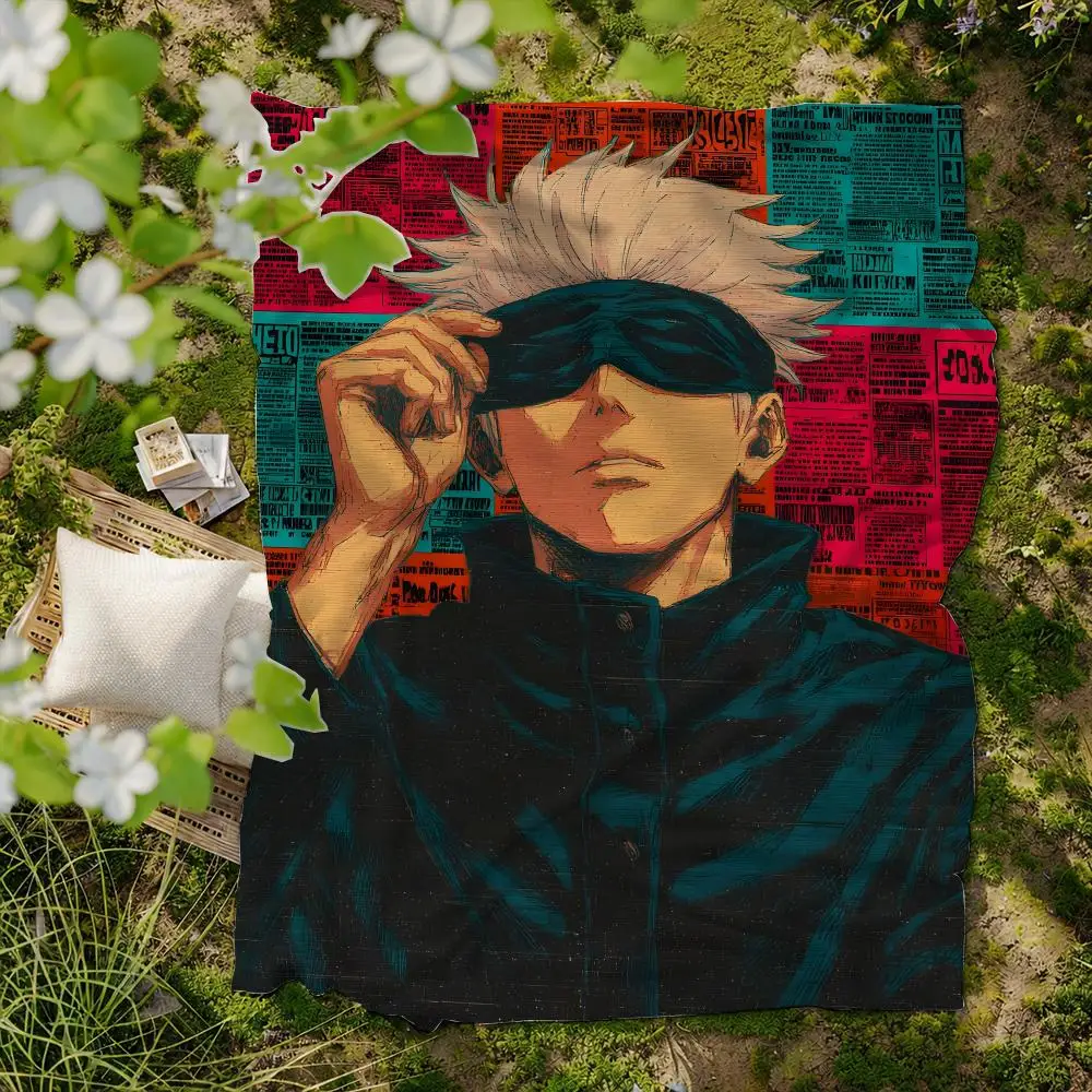 anime J-Jujutsu K-Kaisen Throw Soft Flannel Blanket for Bed Bedroom Sofa Picnic Throw Skin-friendly Breathable Gift Cover