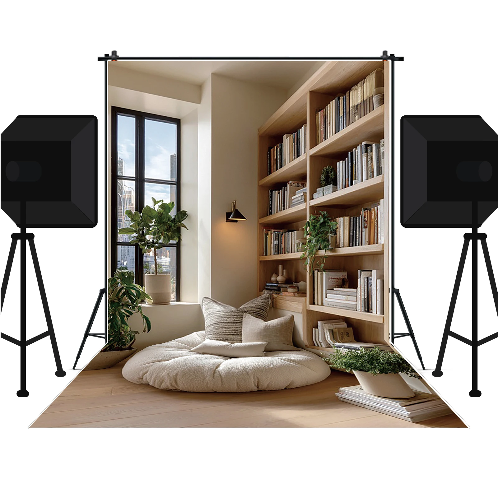 MOON.QG Modern Minimalism Backdrops For Photography Sofas Cabinets Arched Windows Photo Background Shooting Props Party Supplies