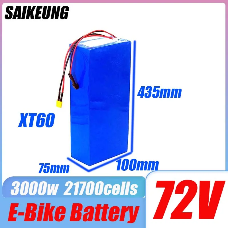 72v battery 20ah 25, 30ah 35 40ah 45 50 60ah Batterie 3000w motor 84v electric bike electric scooter 21700 battery pack with BMS