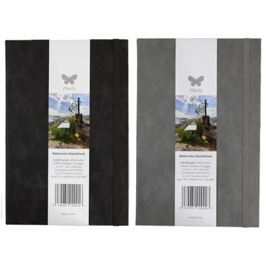 

Блокноты для акварели из 100% хлопка, 2 штуки, горячего и холодного прессования, 8x12 дюймов, большой формат, 140 фунтов, 300 г/м², 26 листов каждый, тип-L Pa