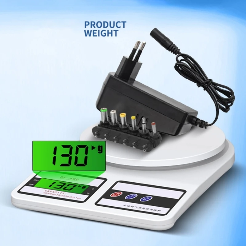 كابل شحن مزود الطاقة 12 فولت 3 أمبير 30 وات مع 6 نصائح لمحولات الطاقة