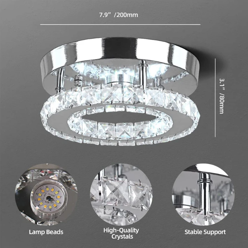 

Led K9 Crystal Ceiling Lamp Bedroom Kitchen Cricle Ceiling Chandelier LightCristal Lustre Home Decora 110V-220V Lighting Fixture