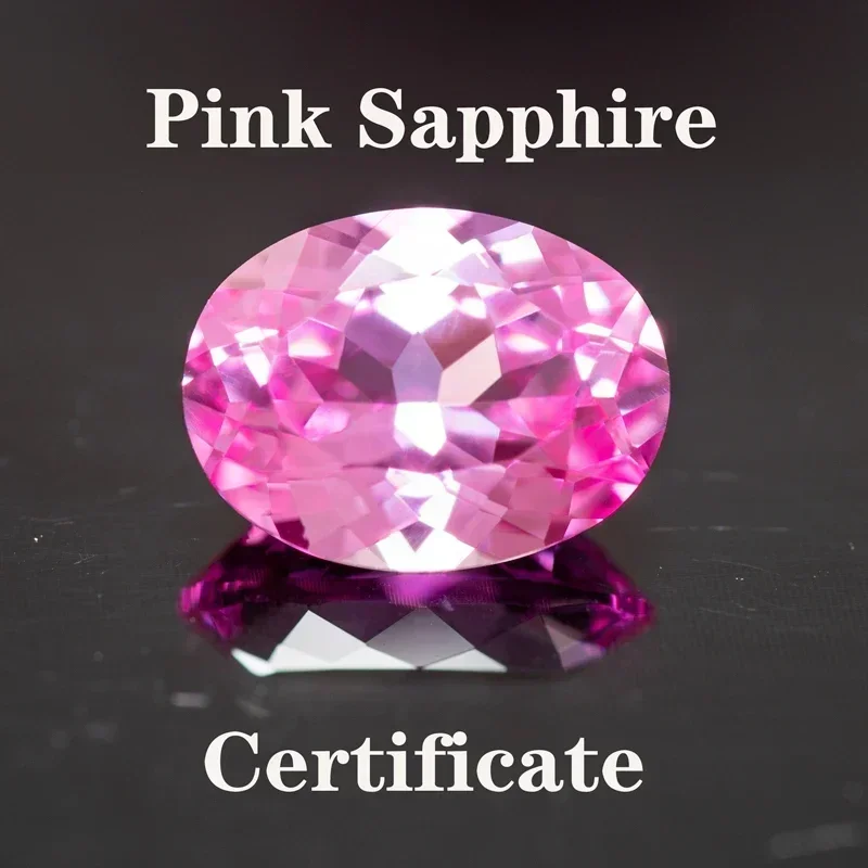 

Oval Shape Pink Color Lab Grown Sapphire Extremely Shiny Quality Advanced Charms Jewelry Rings Earrings Making Certificate