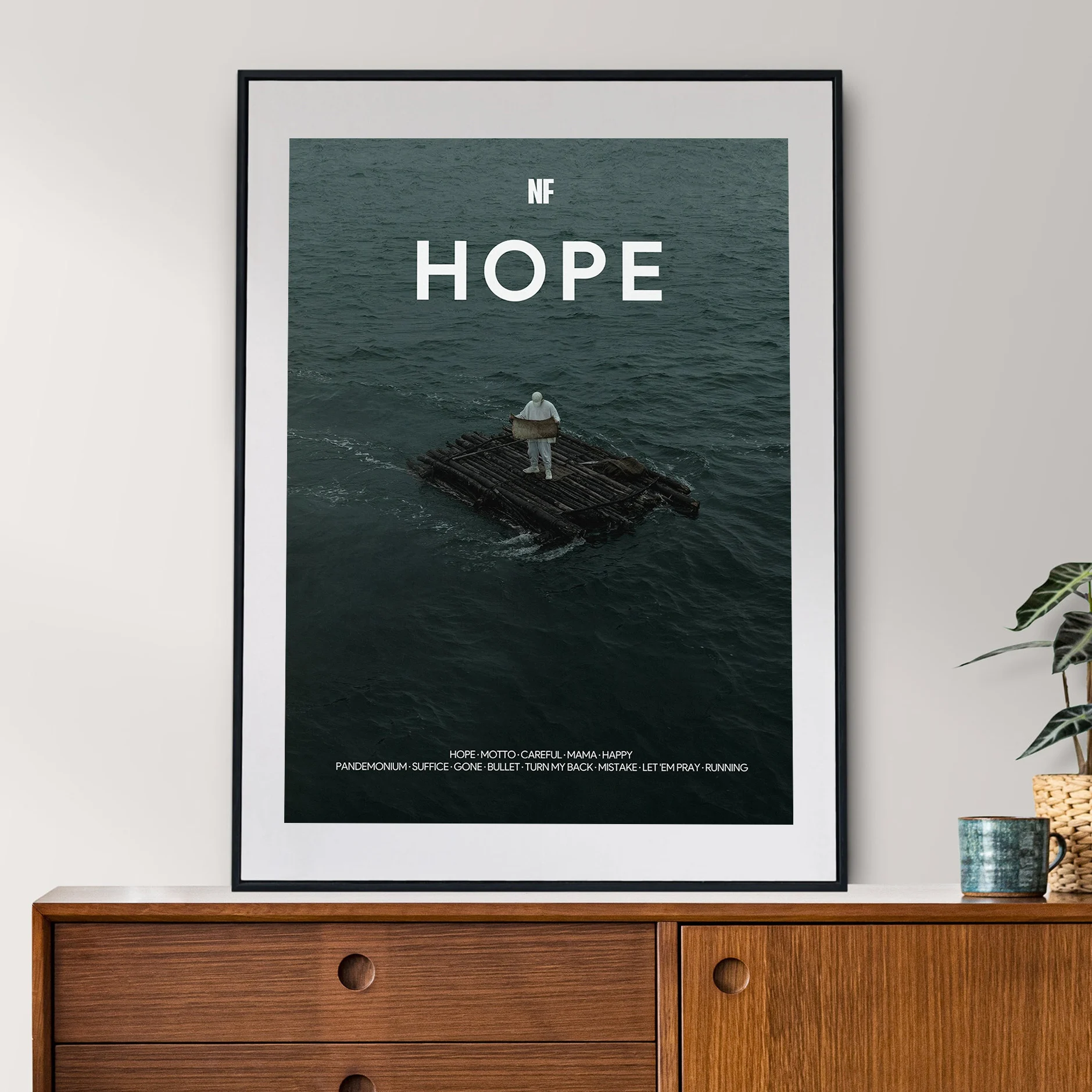 Hip Hop Rapper NF 2023 Latest Popular Music Album Poster Hope The Search Cover For Room Wall Home Art Decor Canvas Print Picture