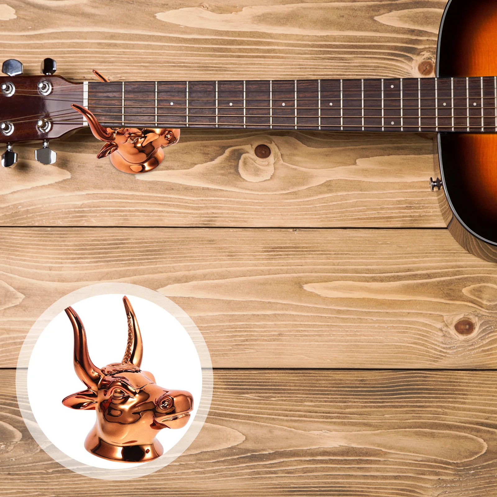 

Durable Ox Head Guitar Hanger Wall Mounted Ukulele Rack Easy Installation Stylish Look Guitar Hanger Ukulele Rack
