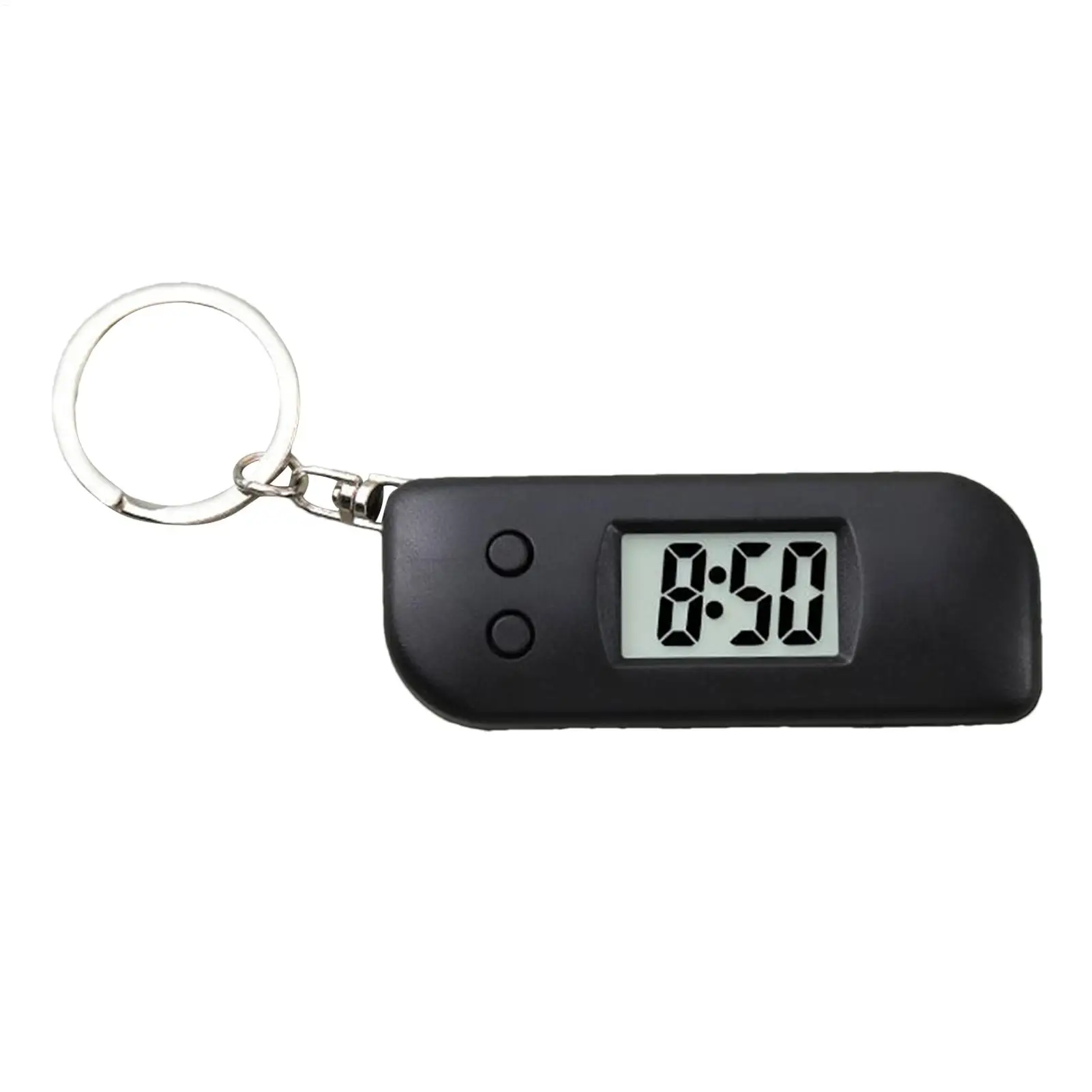 Digital Clock Keychain Glow-in-the-Dark Pocket Watch Keyring with LED Display for Travel Clock Keychain for Youth Teens Boys