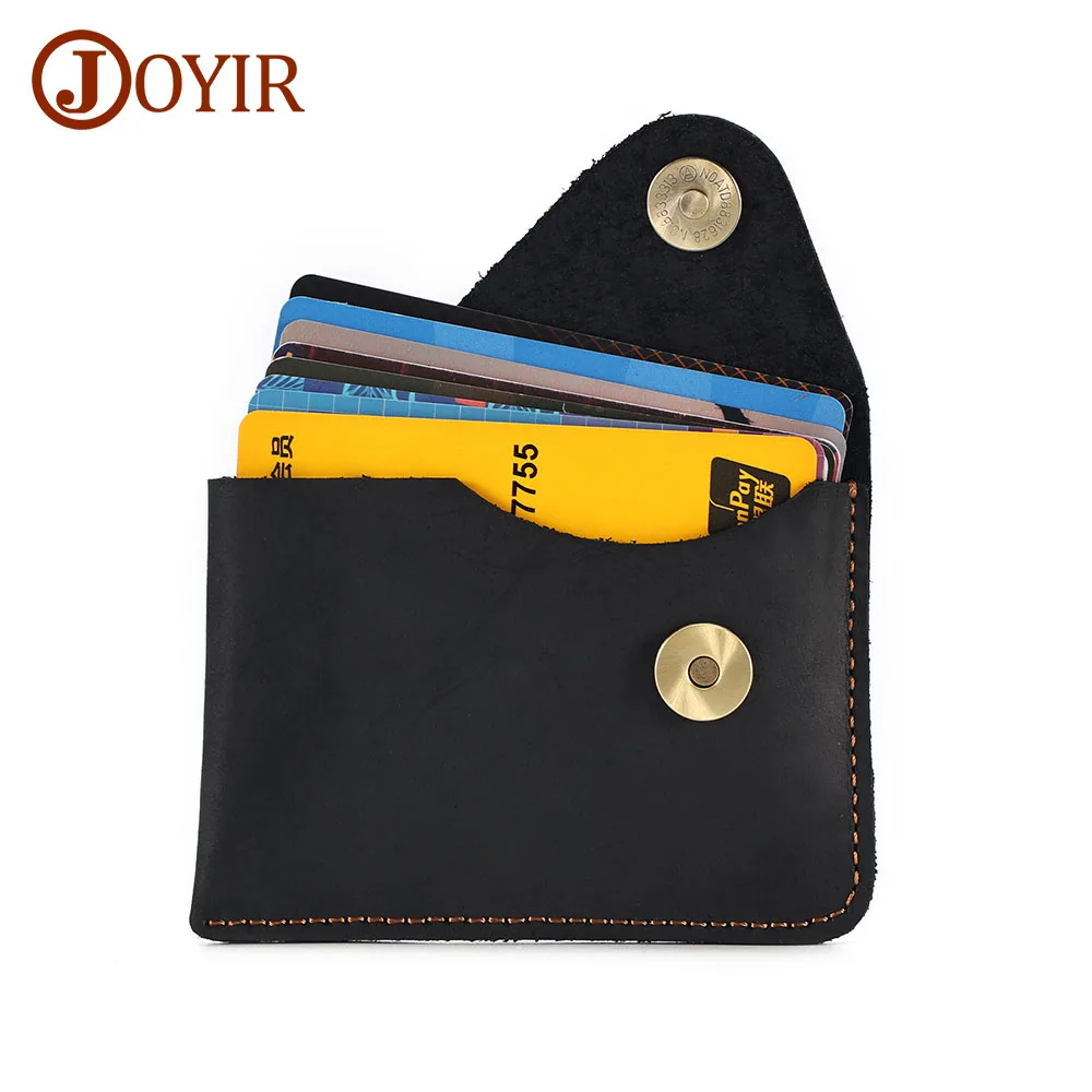 JOYIR Genuine Cowhide Leather Men's Wallet High Quality Credit ID Card Holder Coin Purse Retro Small Wallets Mini Storage Purses