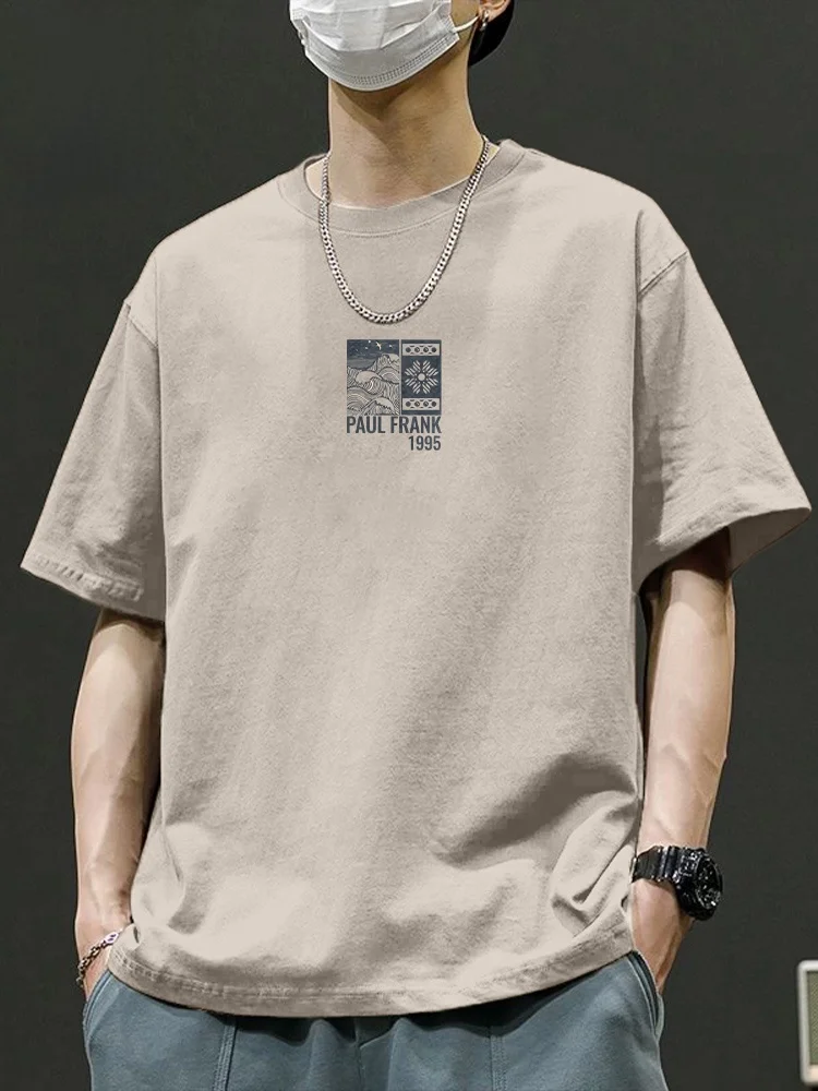 

Крутая хлопковая футболка с коротким рукавом и принтом, повседневная, летняя, модная, дышащая, с круглым вырезом, свободного кроя, в стиле стритвир.