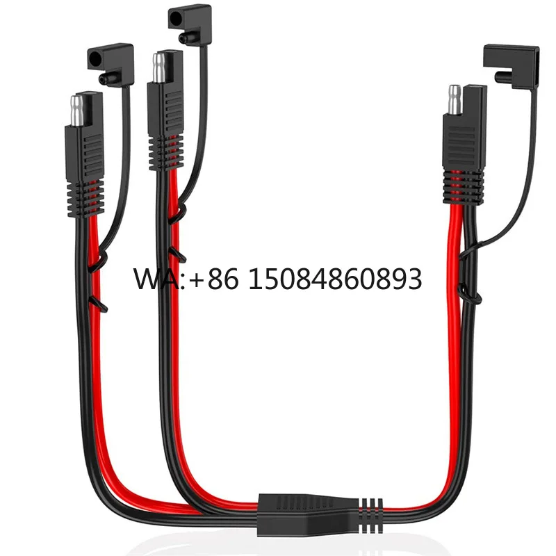 Custom AWG SAE Y Splitter Dual Output Extension Cable 10~16AWG, Parallel Connection Accessories for Multiple Solar Panel Power S