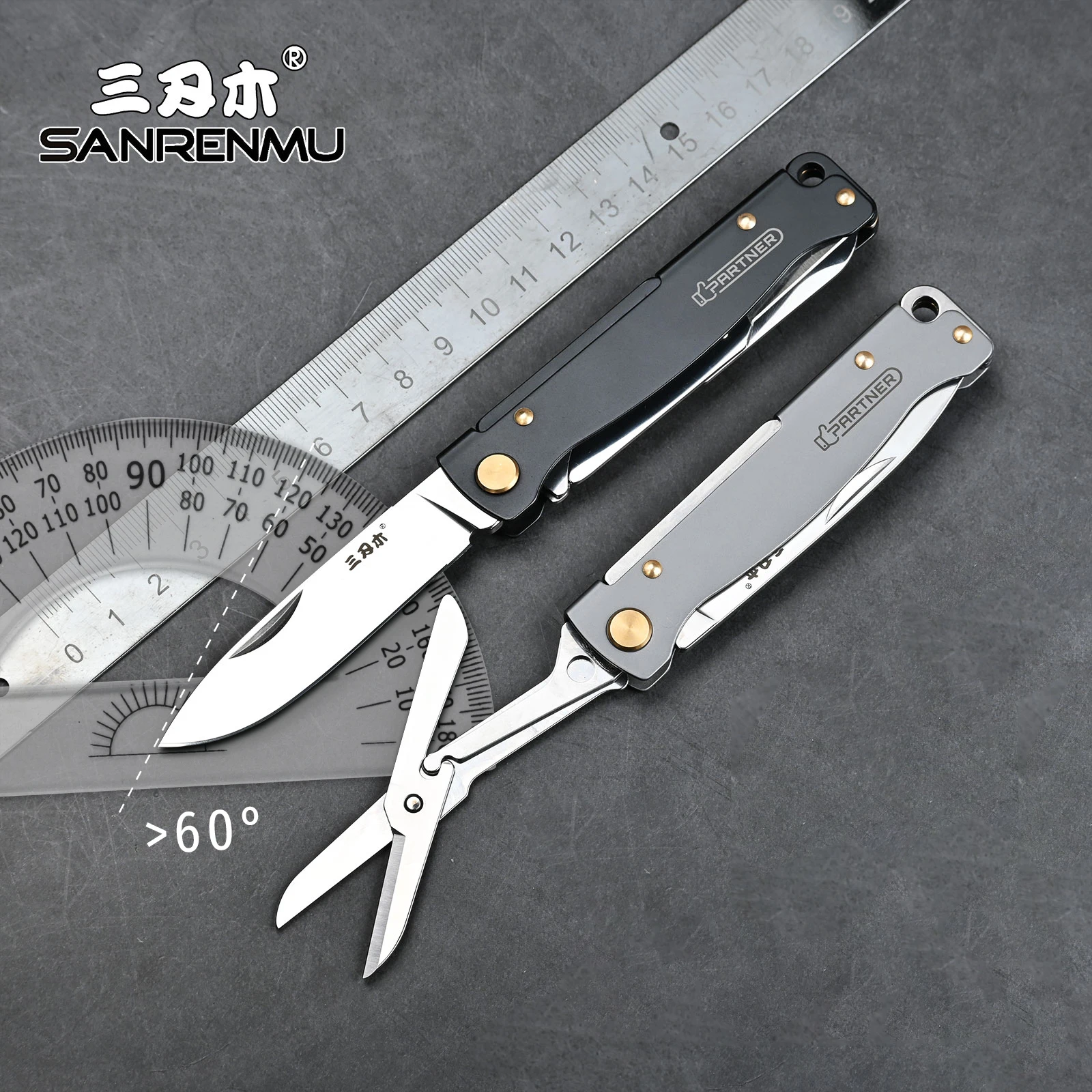 PT711/PT721 Pocket Folding Knife Outdoor Camping Multifunction Liner Equipped With Scissors 12C27 Steel Blade Tool knives