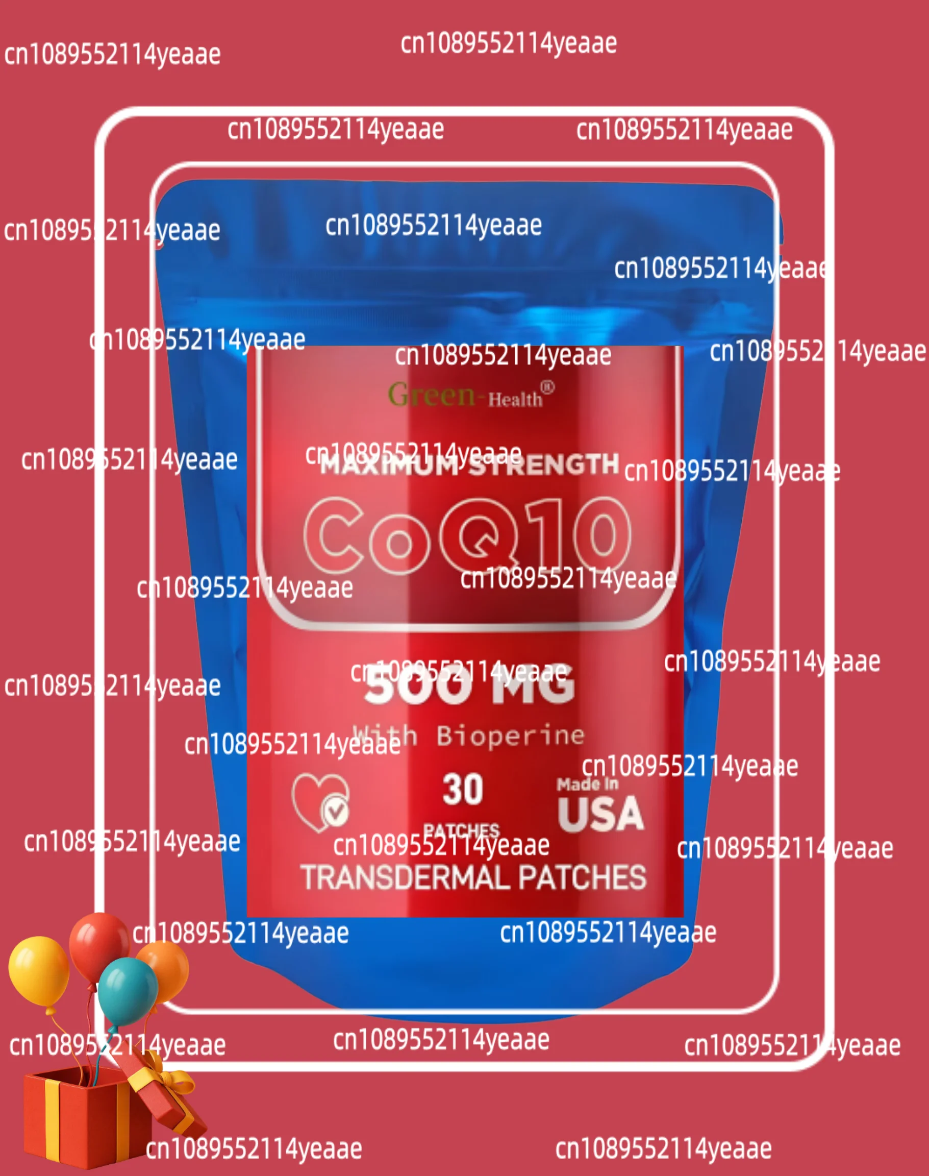 CoQ10 Transdermal Patches for Energy Support 30 Patches One Month Supply Health And Beauty Supplement