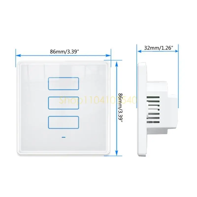 02DC 240V 10A Smart-Switch-Switch-sin enrollado Panel vidrio resistente a panel interruptor inteligente