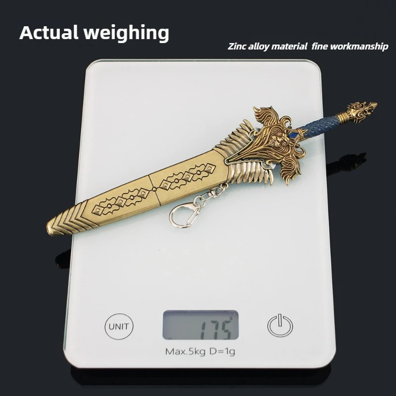 22cm/8.66in Lich King Game Peripherals Samurai Swords Sheathed Swords Cosplay Metal Weapon Model Desktop Ornament Boy Gifts Toys