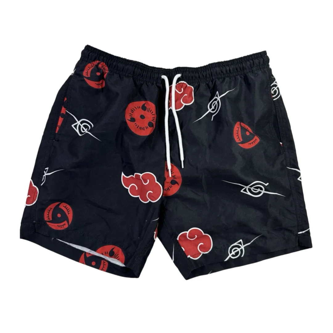 Naruto Akatsuki Itachi Uchiha Symbols Anime Print Men Women Kids Athleisure Shorts Summer Breathable Quick Dry Board Shorts