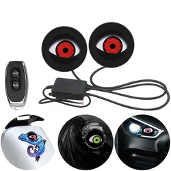 12V Dynamic Devil Eyes LED Motorcycle Lights with Remote Control Retrofit Kits Headlight Assembly for Motorbike Car Accessories