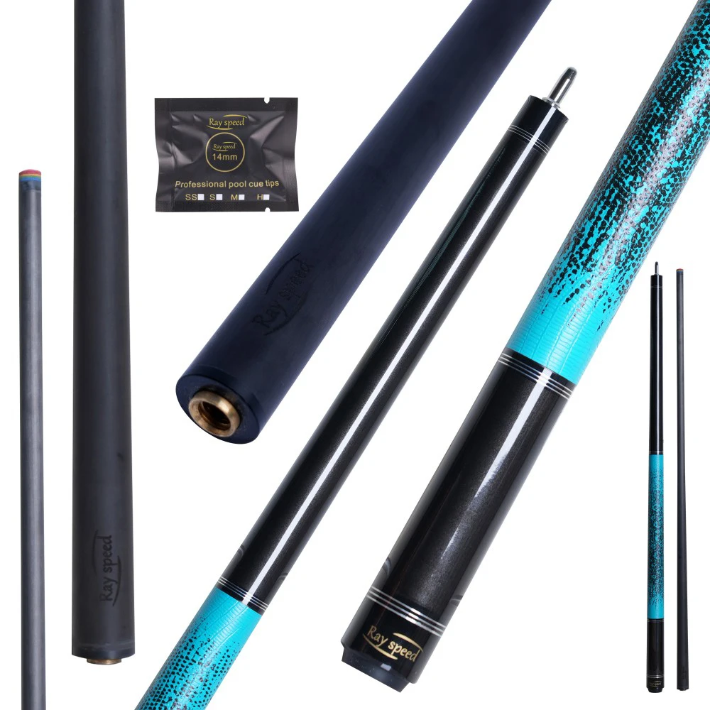 

New Arrival Blue Professional Pool Cue Stick with 3D Printed Grip 13mm Tip Billiard Pool Cue 1/2 Split Cue