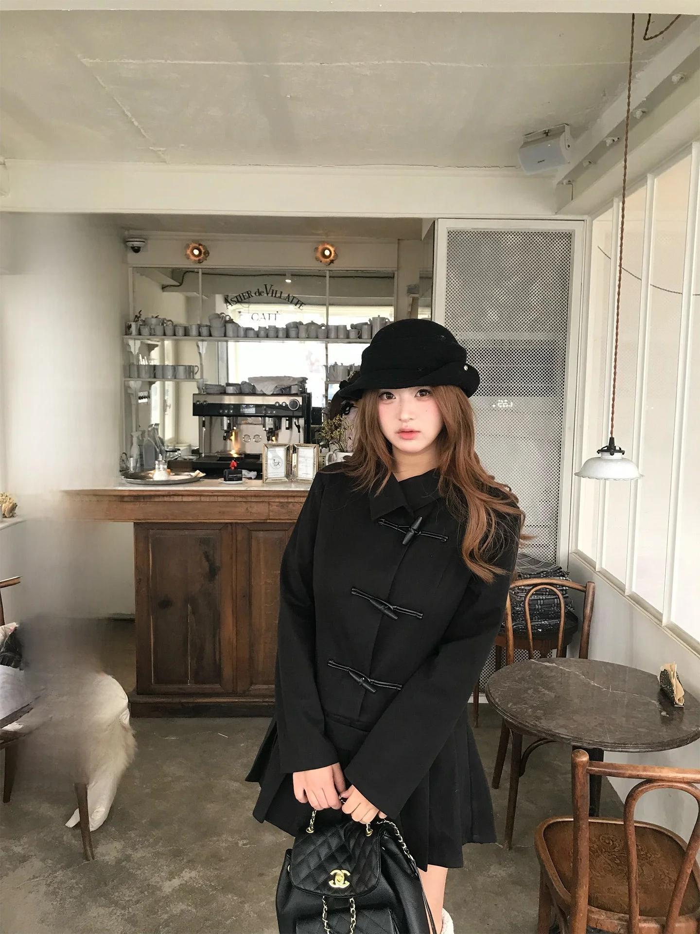 

Daisy Witch Korean Sle plus Size Spring Coat Dr oulder Length Woolen Horn Button Casual Slim Fit Women's Outerwear