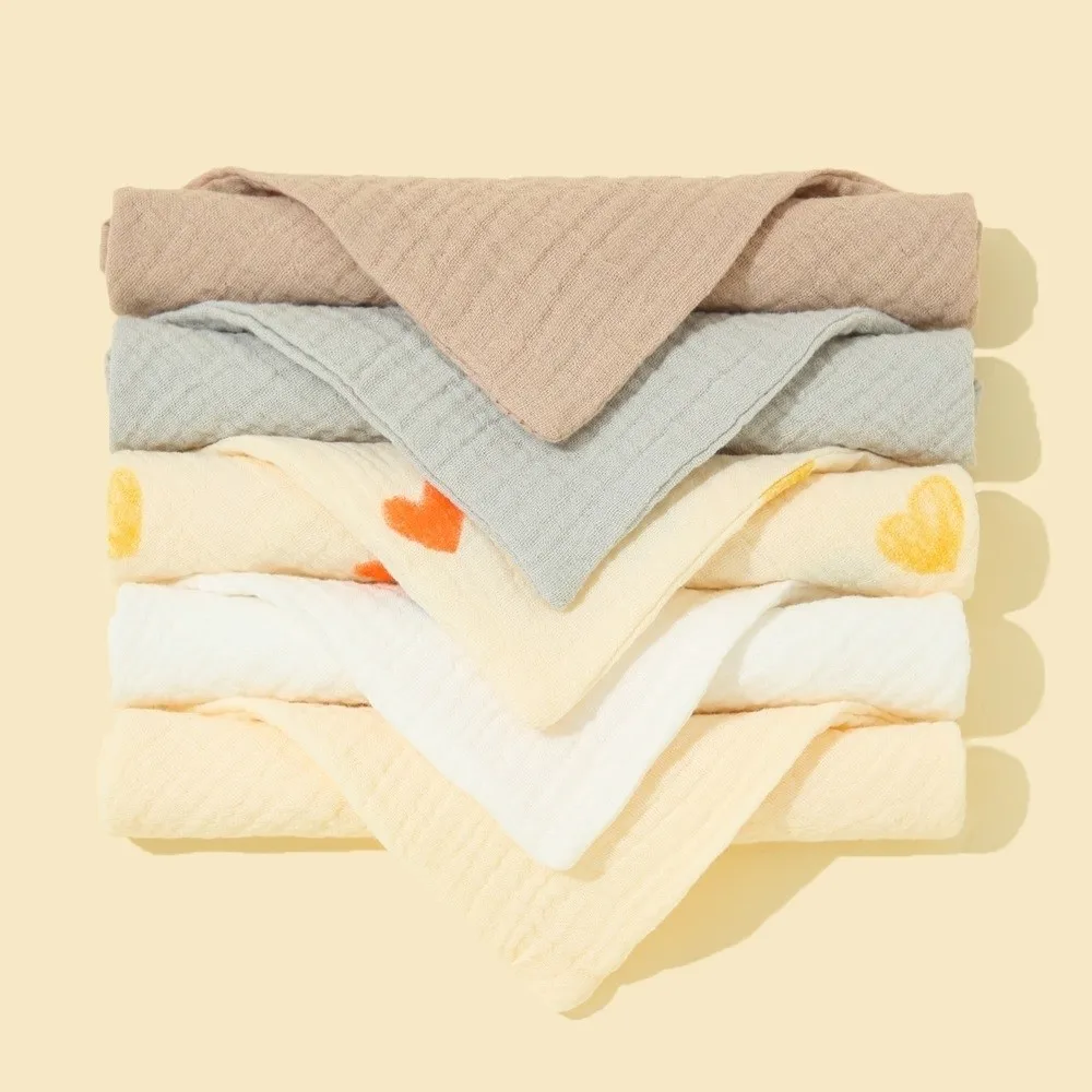 

Skin-Friendly Soft Baby Bibs Cotton Solid Color Newborn Drooling Bib Button Closure High Absorb Burp Cloth Baby Essential