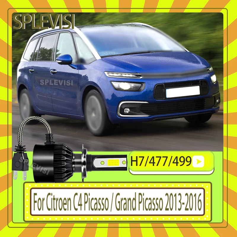 

477/499 IP67 Waterproof 12v 2-Sided COB Chips LED Bulb high low Beam For Citroen C4 Picasso / Grand Picasso 2013 2014 2015 2016