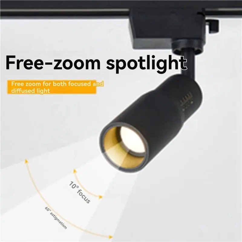 T21C 4X Adjustable 10°-60° Narrow Beam Angle 3000K Ceiling Mounted Spotlight 7W Zoomable Spotlight Light With Zoom Function
