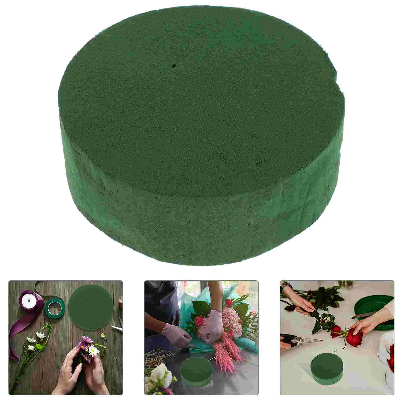 

4 Pcs Faux Outdoor Plants Flower Mud Round Floral Foams Block Kit Arrangement Green