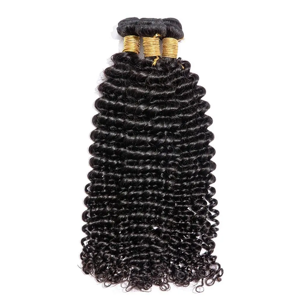 Tissage en Lot Brésilien 100% Naturel, Cheveux Longs Bouclés, Deep Wave, 32 38 40 Pouces, Extension Capillaire Optique, Lots de 3 4