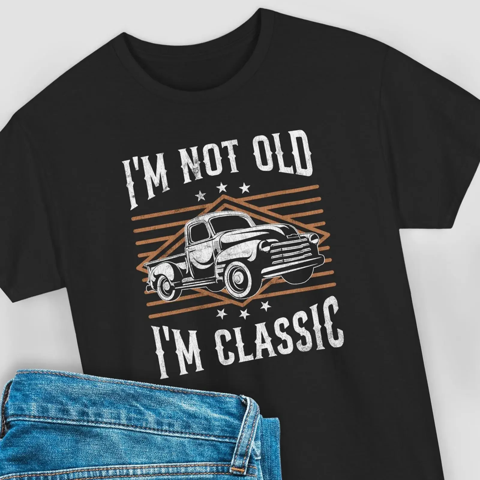 Classic Truck Old Man Birthday T Shirt for Dad Grandpa Husband Retirees vintage Washed Breathable graphic Stretched Stylish