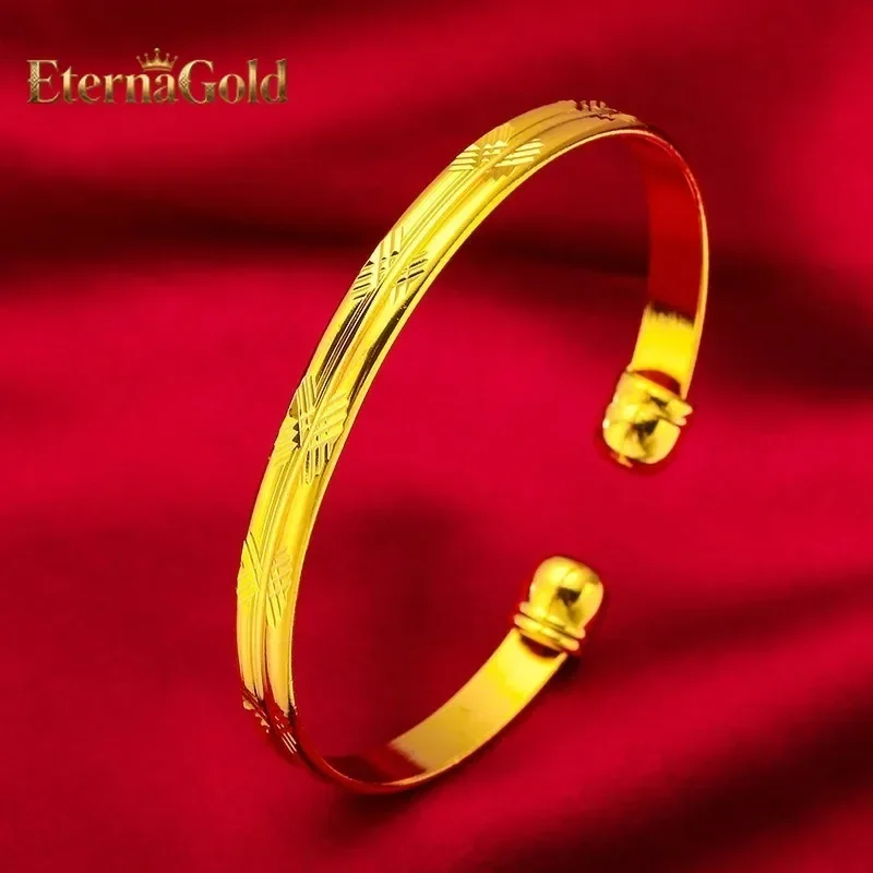 

Золотой браслет EternaGold 24K с открытыми бусинами | Золото 999 пробы, круглые бусины, соединенные в цепочку, регулируемая открытая конструкция, элегантный дизайн для повседневного ношения.