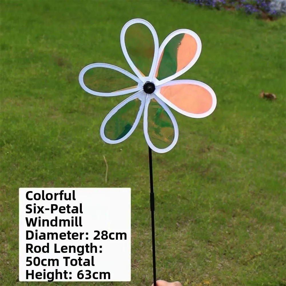 Moulin à vent tournesol multi-styles PVC diamètre 27 ~ 38cm piquet debout pelouse fleur Pinwheel Double couche Laser éblouissant