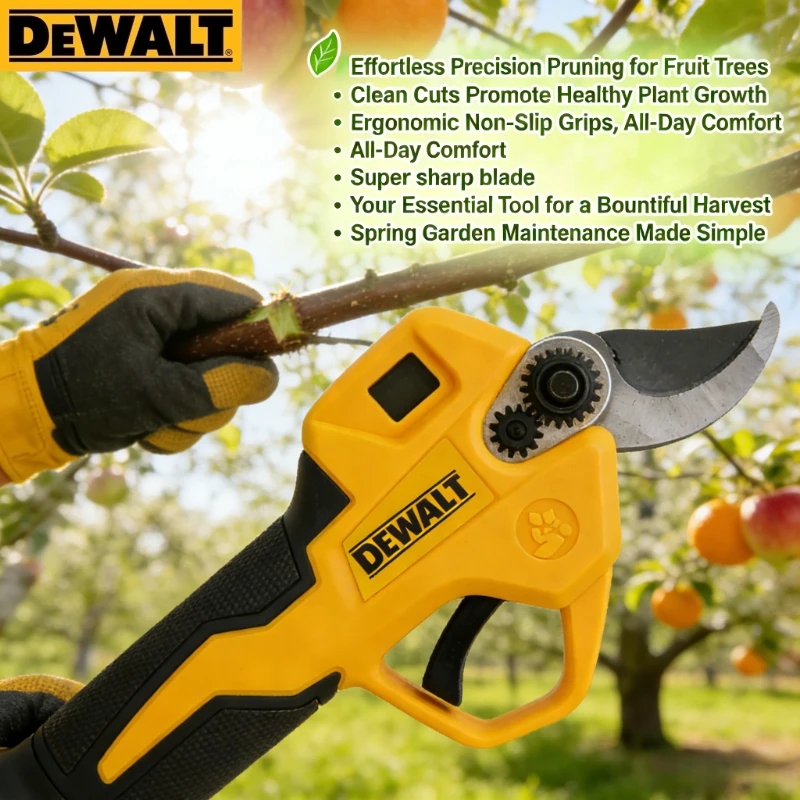 Dewalt 20V Brushless Electric Pruning Shears: Powerful Lithium Battery Tool for Fruit Trees & Gardens（only machine）