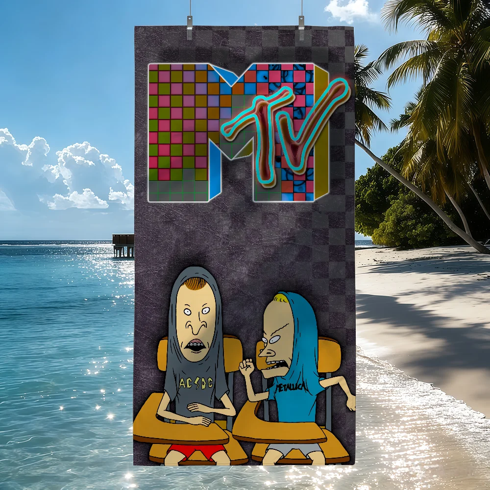 Cartoon Beavis and Butt-Head Towel Bleach Shower Bath Travel Lightweight Skin Friendly for Pool Camping Cruise Summer