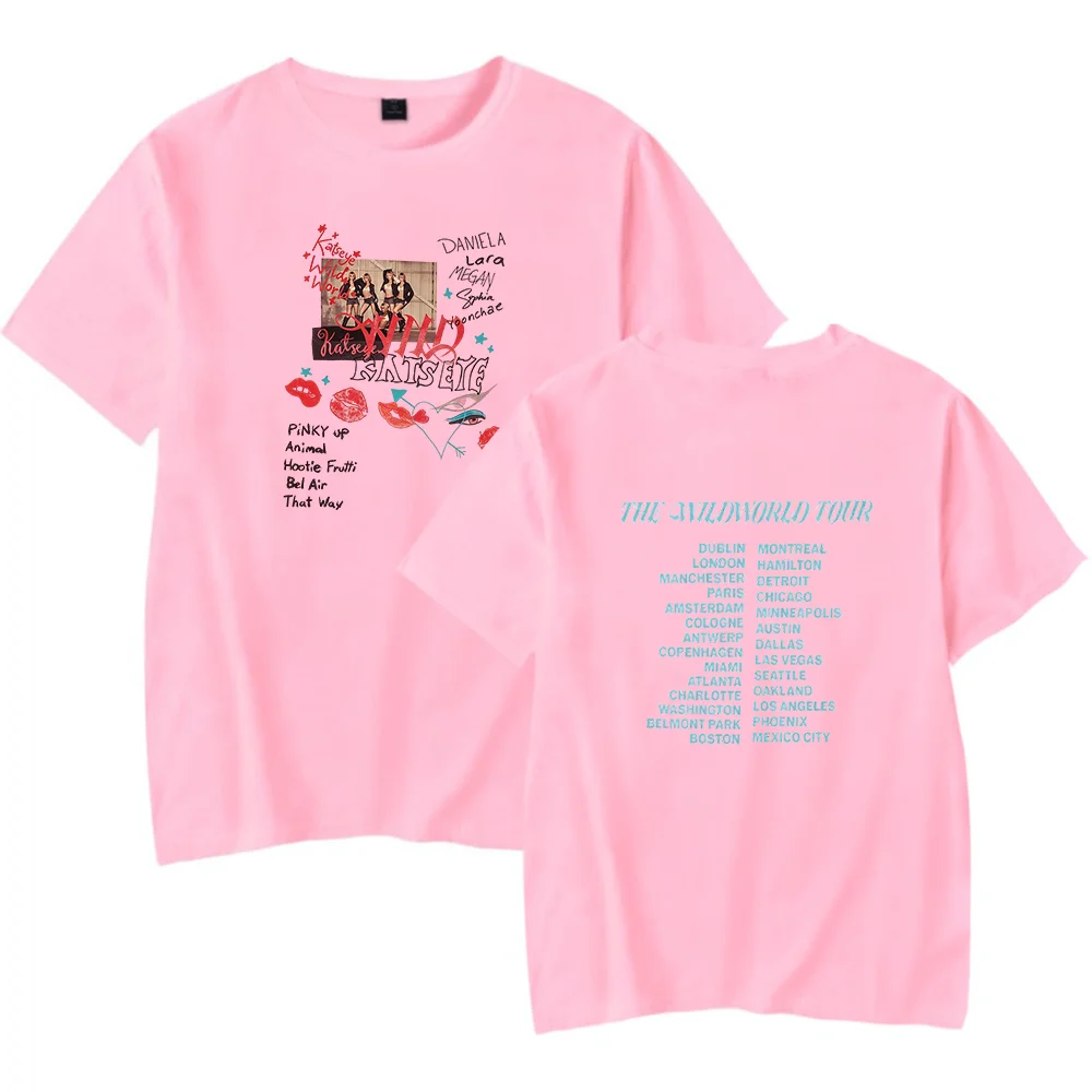 KATSEYE Tshirt WILDWORLD Ivory Crewneck Short Sleeve Men Women Tee Tops Casual