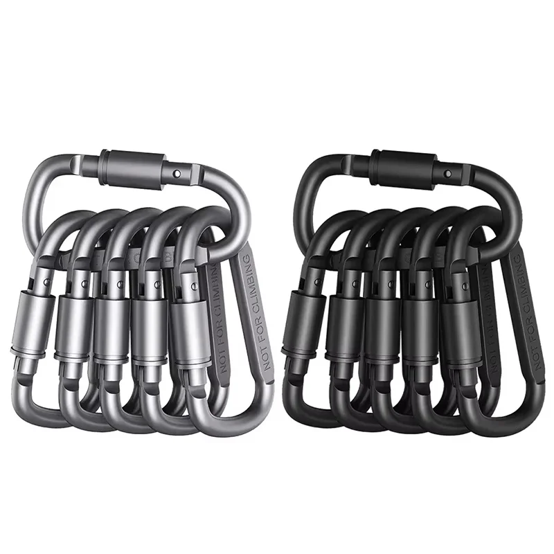 Outdoor Climbing Carabiner Clips Alluminum Alloy D-ring Buckle Spring Snap Clip Carabiner Keychain Camping Spring Snap EDC Tools