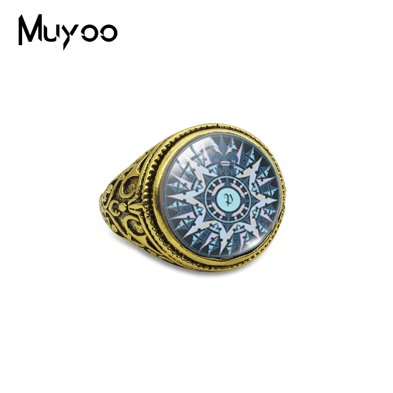 Vintage Compass Rose Pirate Treasure Hunting Navigation Compass Antique Rings for Men Handmade Compass Jewelry Retro Rings