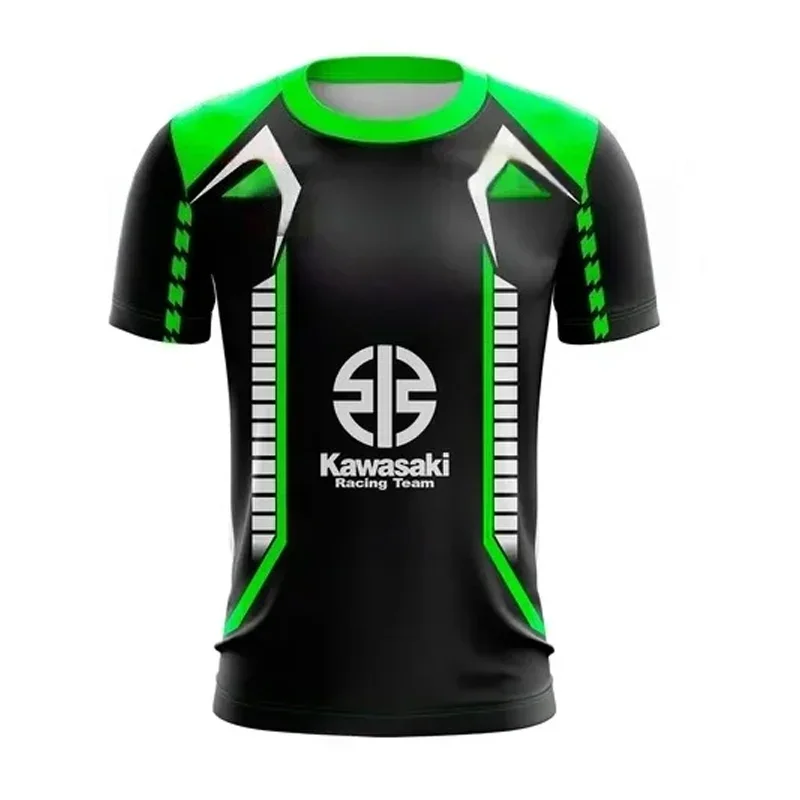 

Летняя мужская футболка с круглым вырезом и коротким рукавом Kawasaki, простой и повседневный дышащий, быстросохнущий, удобный свободный спортивный топ