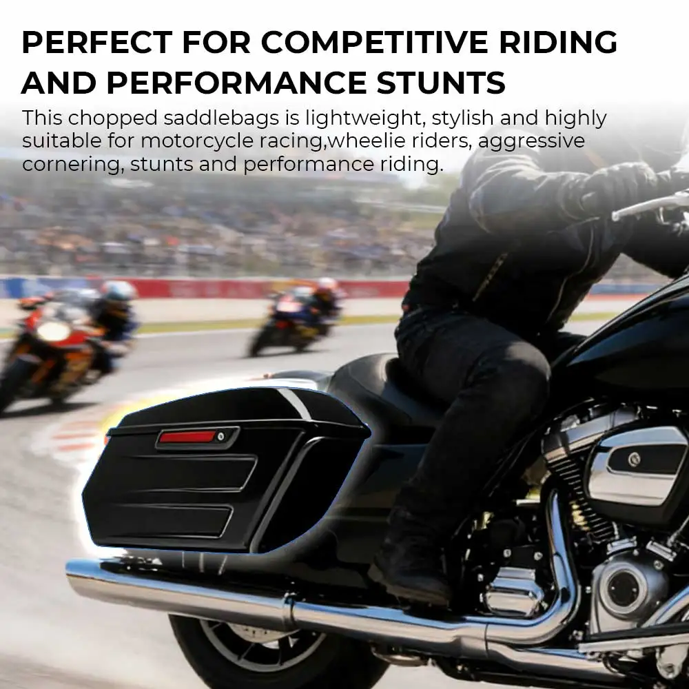 For Harley Touring Electra Glide Ultra Limited FLHTK 2014-2024 1Pair Motorbike Black Hard Saddle bag With Rear Fender Motorcycle