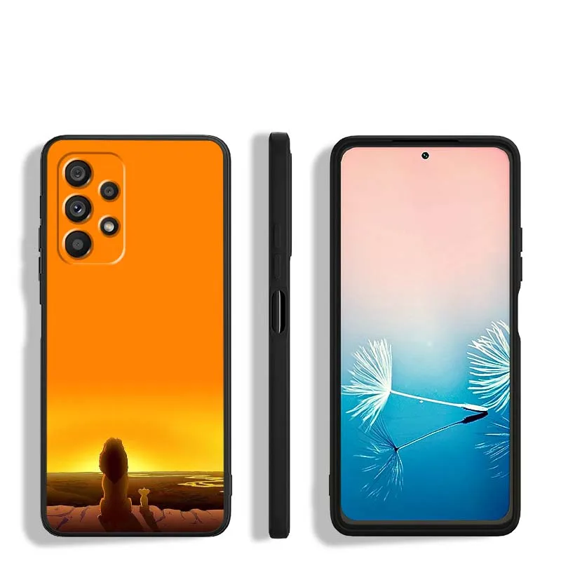 Disney Cartoon The Lion King For Samsung A73 A72 A71 A55 A54 A53 A52 A51 A13 A22 A16 A15 A05s A14 A05 A06 5G Black Phone Case #4