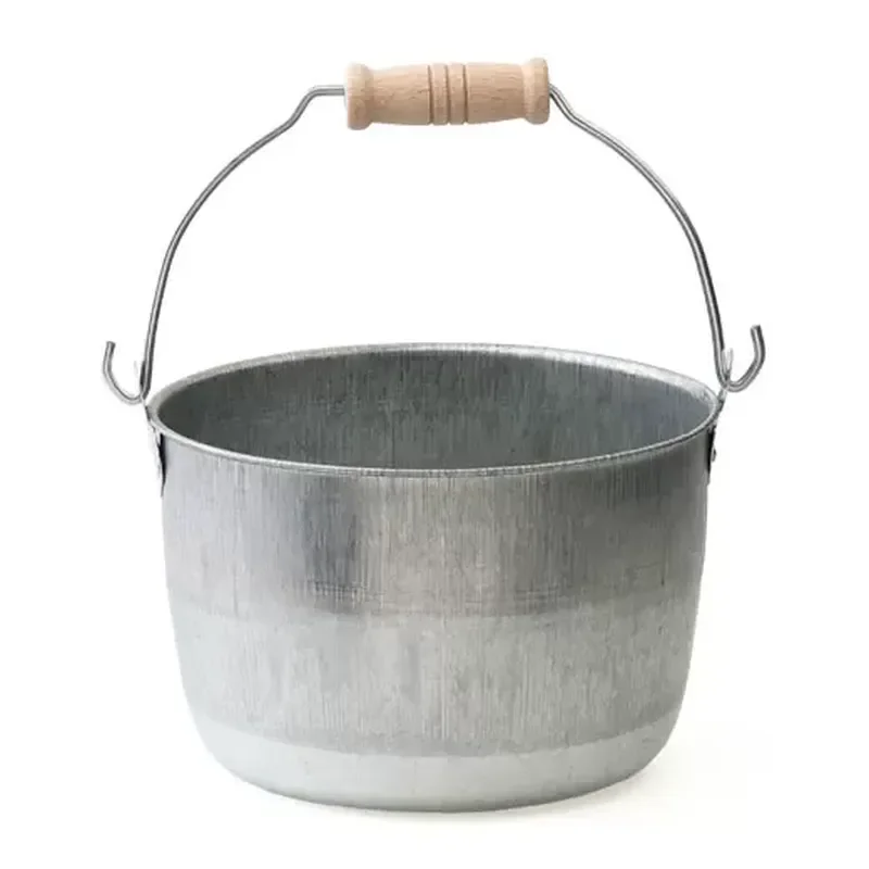 For  Japan Imported Wooden Handle Tin Bucket Retro Gardening Housework Cleaning Camping Storage Pail