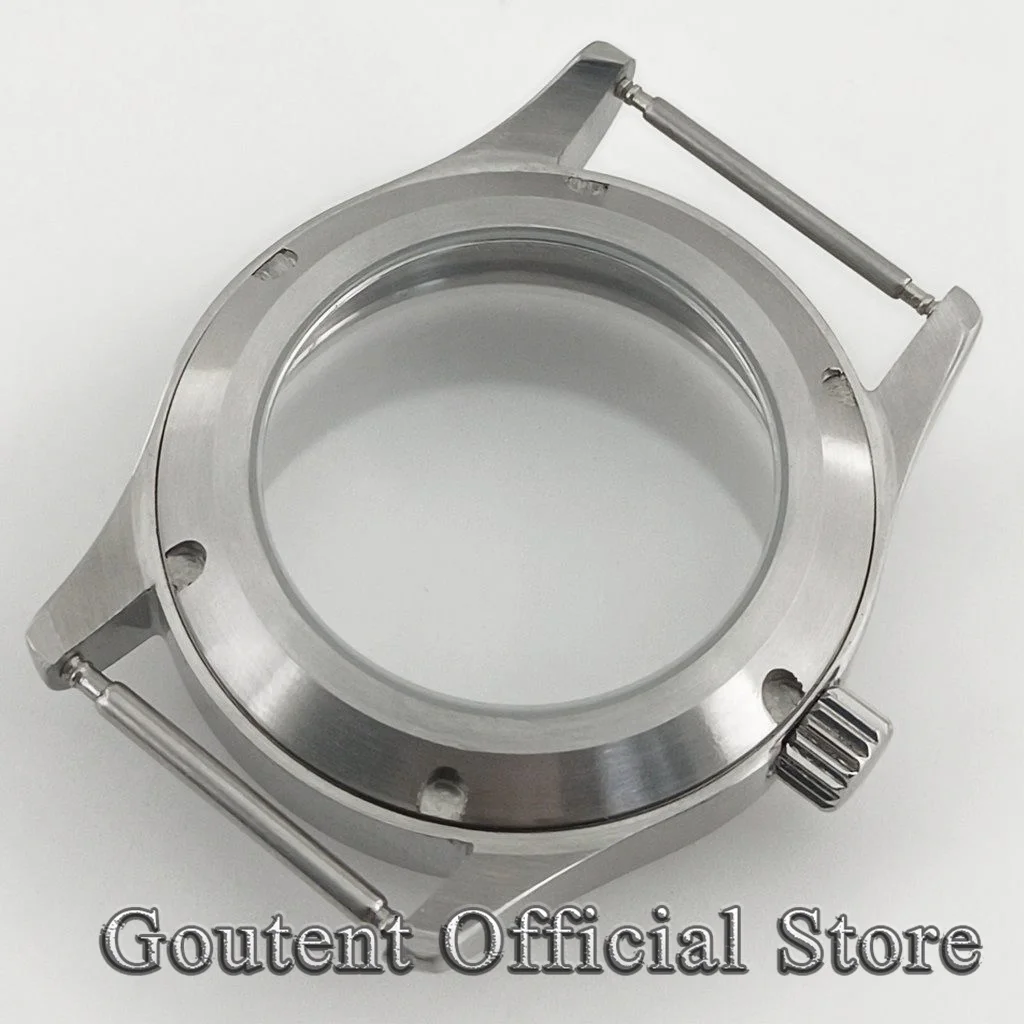 Goutent 36mm 39mm Silver Watch Case Sapphire Crystal For ETA 2824 PT5000  NH35 NH36  Automatic Movement