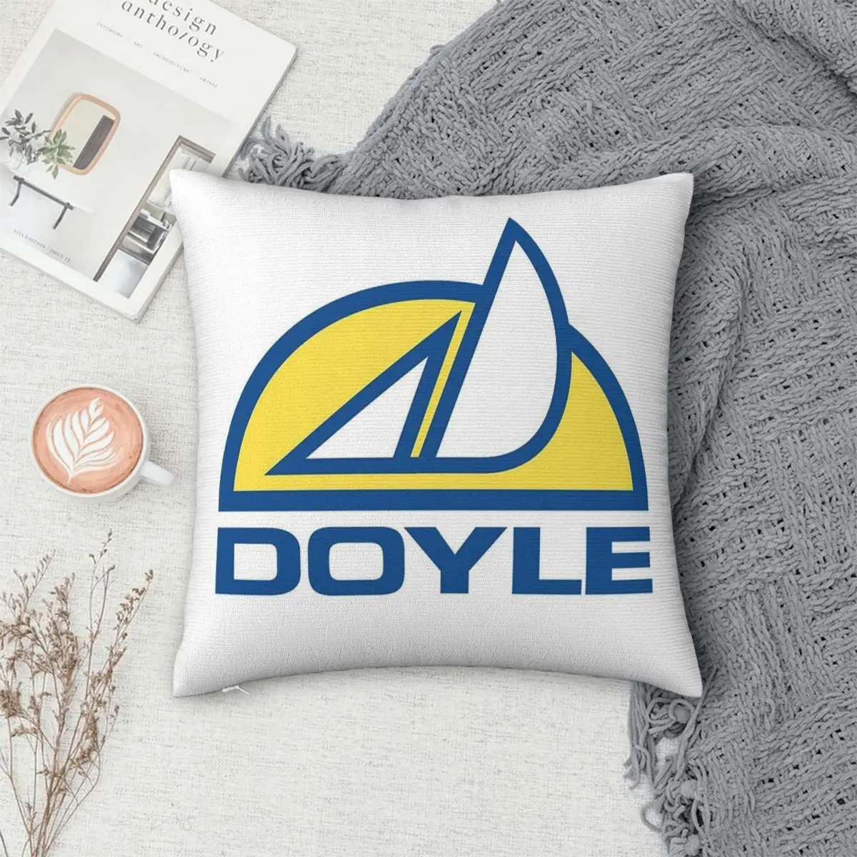 Fotografia 5: Capa de Almofada Doyle Sailing Boats em Poliéster, Linho e Veludo com Estampa e Zíper – Capa Decorativa para Almofada de Casa – Atacado