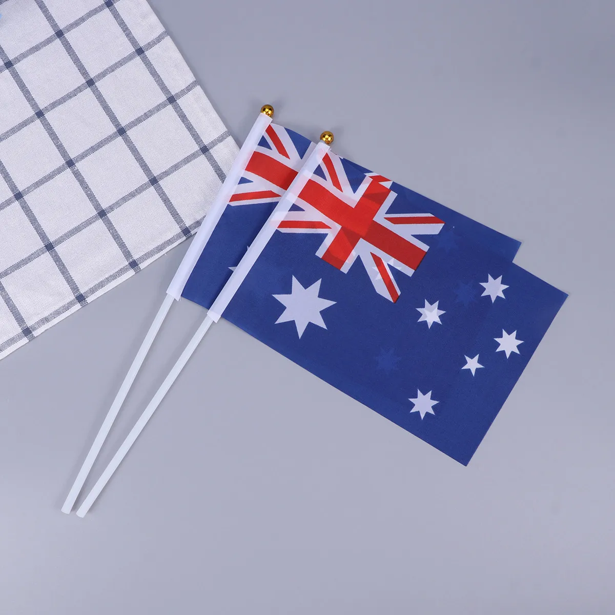 50Pcs Australia Hand Held Stick Flags Portable Small Country Banners for Festival Garden Desk Decoration Sports Fan