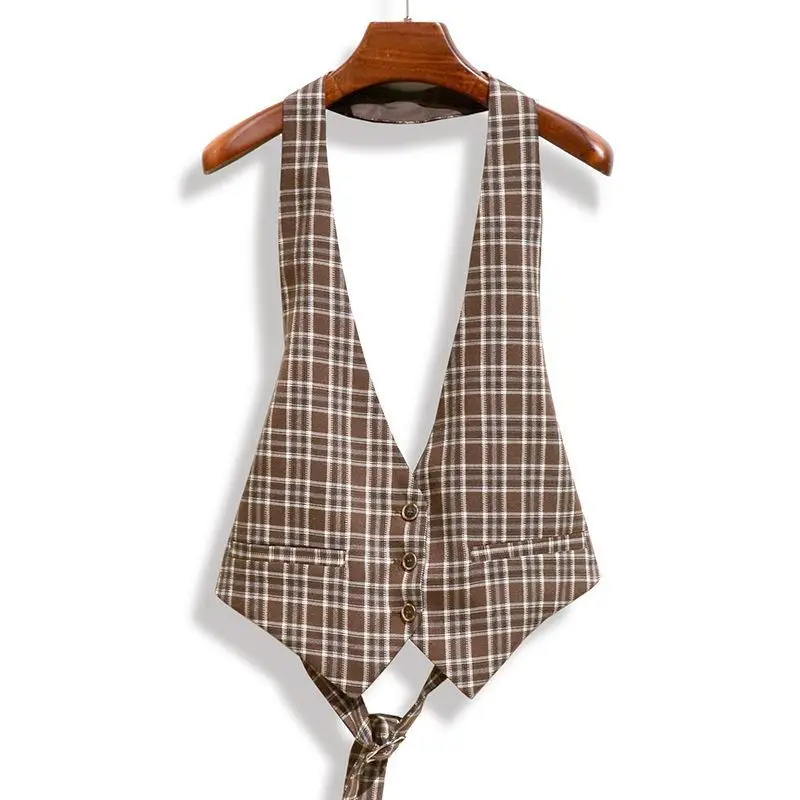 

Vests Waistcoats Thin Womens Vest Quilted Fall Flannel Button-Down Simple Edge Stylish Classic Fitted Sleeveless Officewear Warm