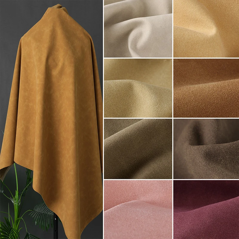 1M Microfiber Nanofiber Leather Fabric Matte Breathable Tear-resistant Fabric For DIY Sewing Coat Vests Skirts Jacket