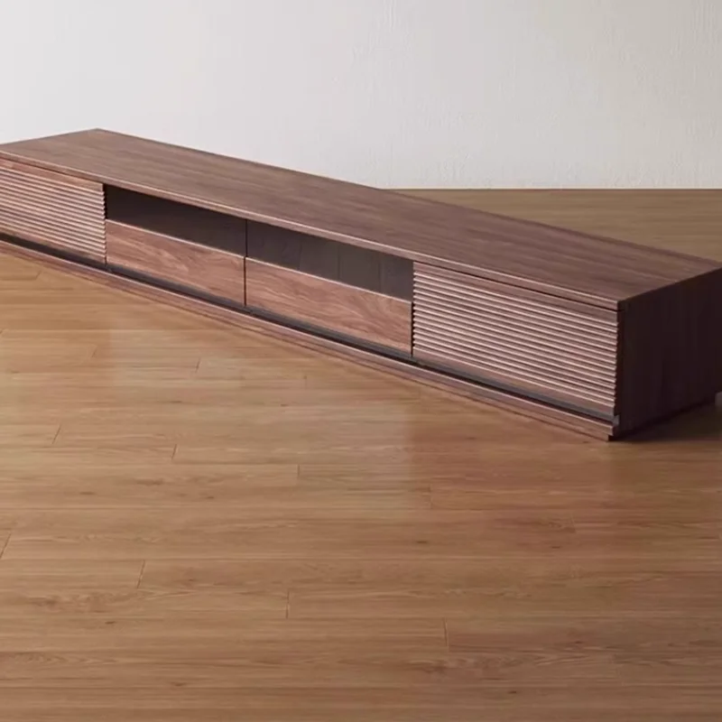 حامل تلفاز بني داكن إسكندنافي لغرفة المعيشة، حامل تلفزيون خشبي عمودي، أثاث صالون تلفزيون Meuble حديث وبسيط