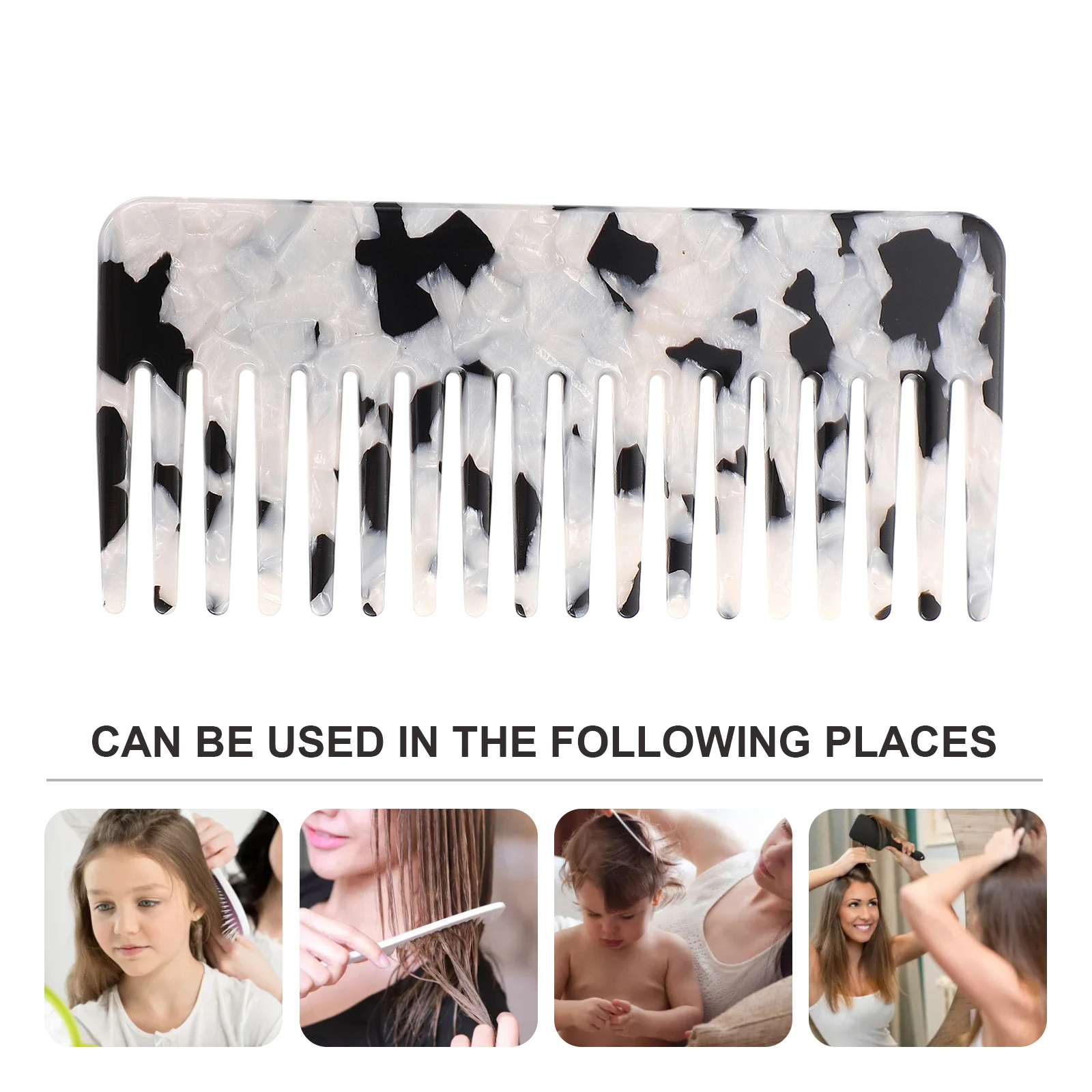 

1 шт., антистатическая расческа для волос с широкими зубьями, расческа для распутывания волос для домашнего салона, ухода за волосами, предотвращение ломкости, удобная ручка