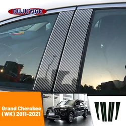 For Jeep Grand Cherokee WK 2011-2021 2012 2013 2014 2015 Carbon Fiber Window Door Column Deal B C Pillar Post Cover Trim Sticker