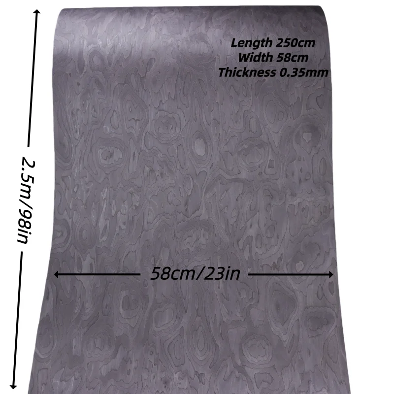 Grey Ebony Burl Pattern Thick Wood Veneer for Manual Application High-End Furniture DIY Hotel Decoration Speaker Cabinets