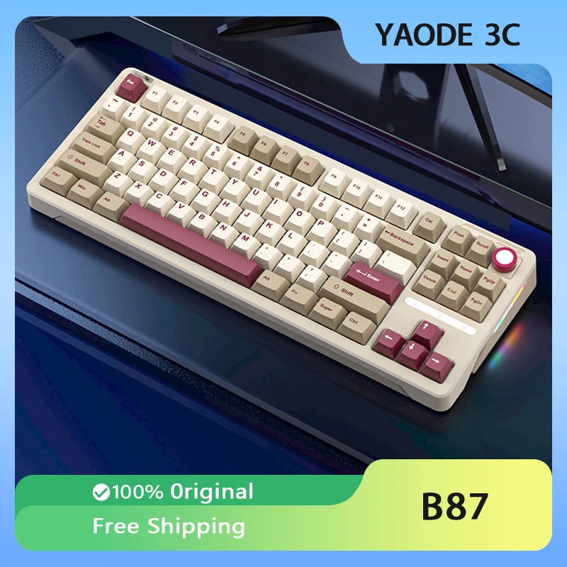 

ILovbee B87 Mechanical Keyboard Tri-mode Wireless 2.4g Bluetooth Gasket Hot Swap Customized Gaming Keyboard PC/MAC/WIN