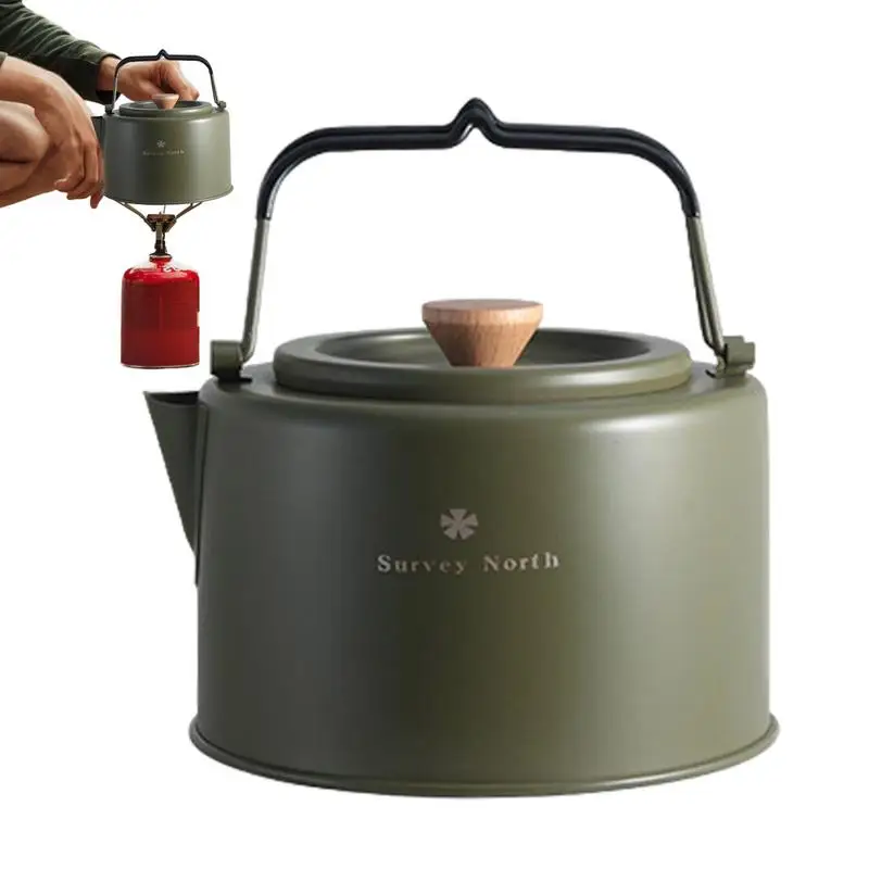 

Camp Tea Coffee Pot 1L Stainless Steel Tea Kettle For Outdoor Camping Portable Teapot Stove Top Water Kettle For Picnic Travel